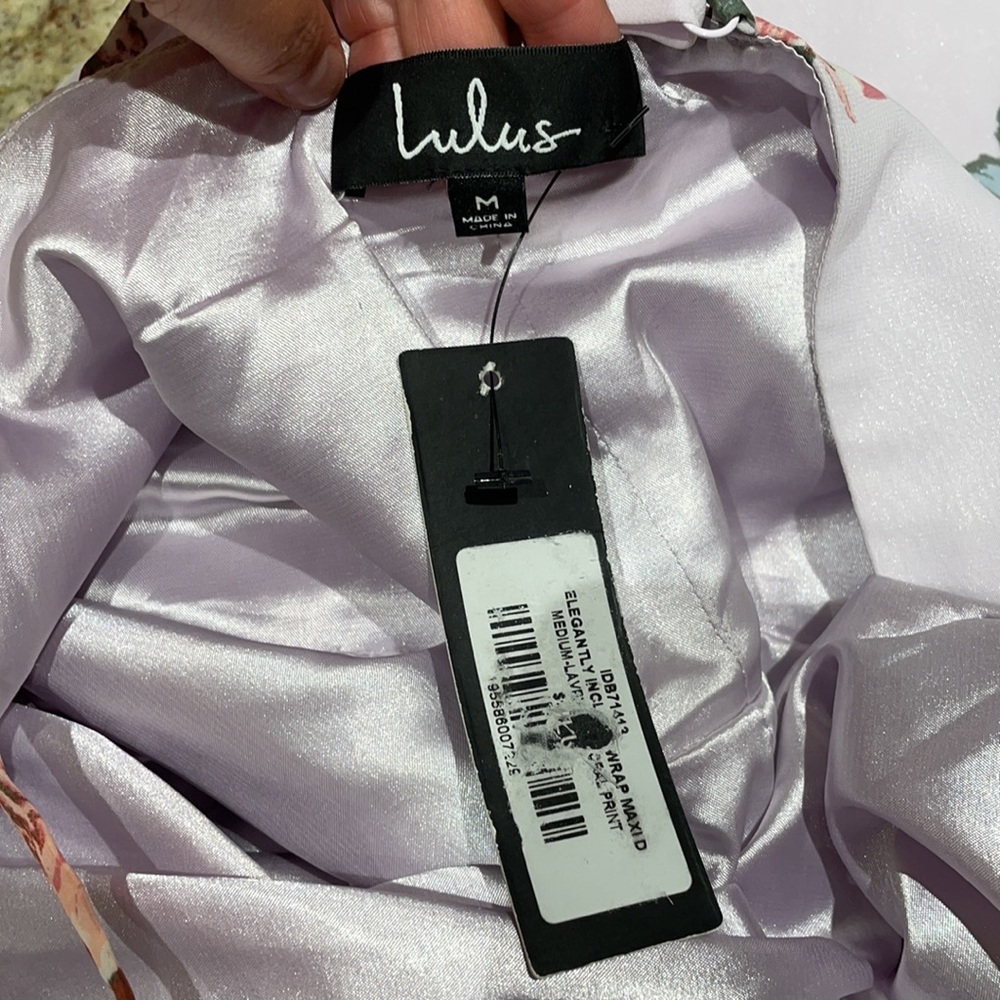 Lulu’s Floral Print Wrap Gown - with tags - Picture 7 of 7